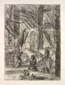 4. The staircase with trophies by Giovanni Battista Piranesi From Carceri d’invenzione